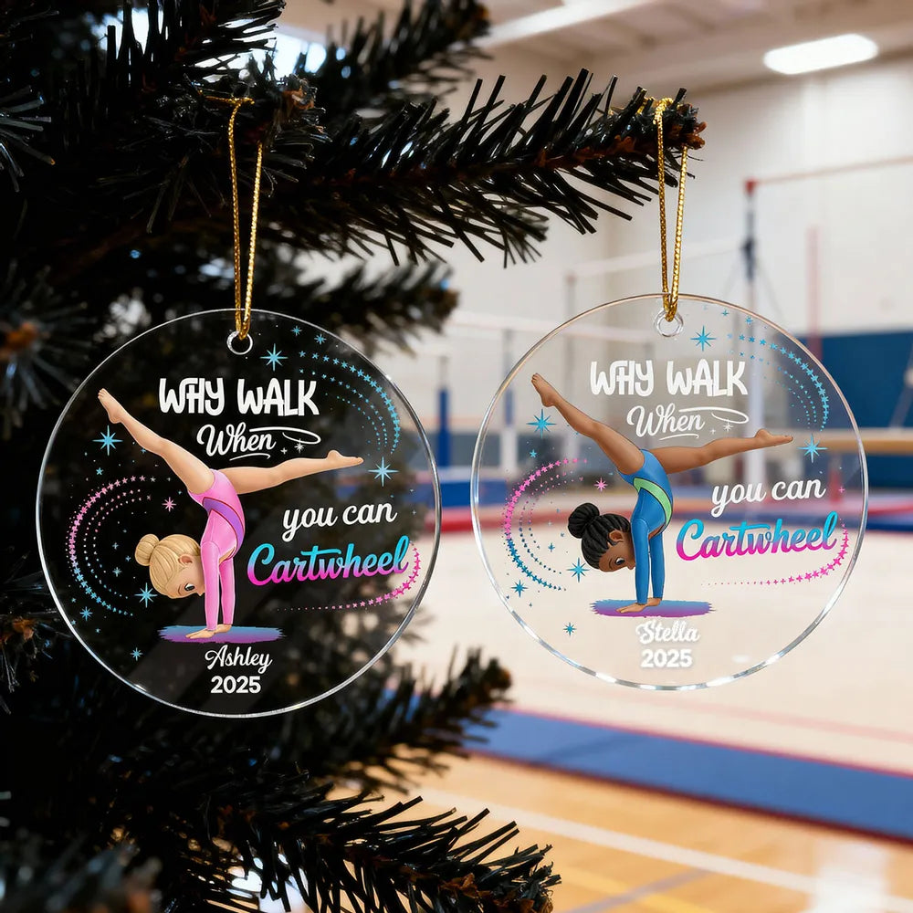 Personalized Gymnastics Christmas Ornament for Kids - Custom Name Decoration Ornament MagicInPrints