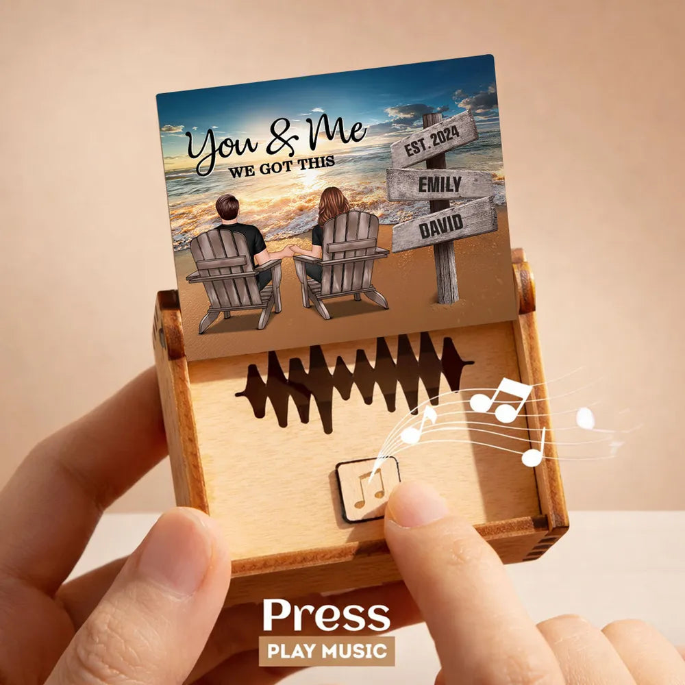 Personalized Music Box for Couples with Custom Names - Anniversary Gift Plaque MagicInPrints