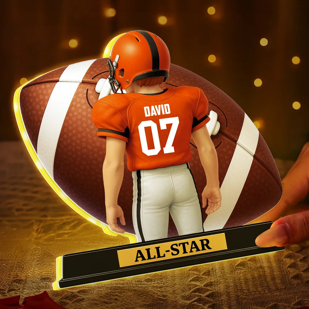 Custom Football Player Figurine with Personalized Jersey - Perfect Gift for Sports Fans Plaque MagicInPrints
