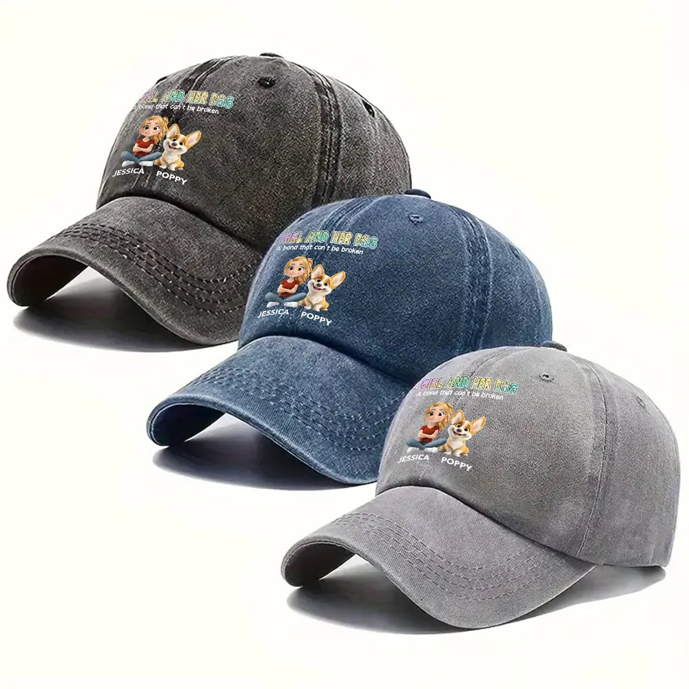 Custom Pet Lover Baseball Cap - Personalized with Cartoon Pets and Owner - Perfect Gift for Animal Lovers Hat MagicInPrints