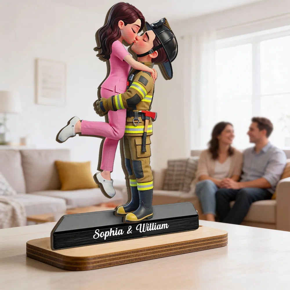 Custom Couple Figurine Personalized Romantic Gift - Anniversary or Wedding Plaque MagicInPrints