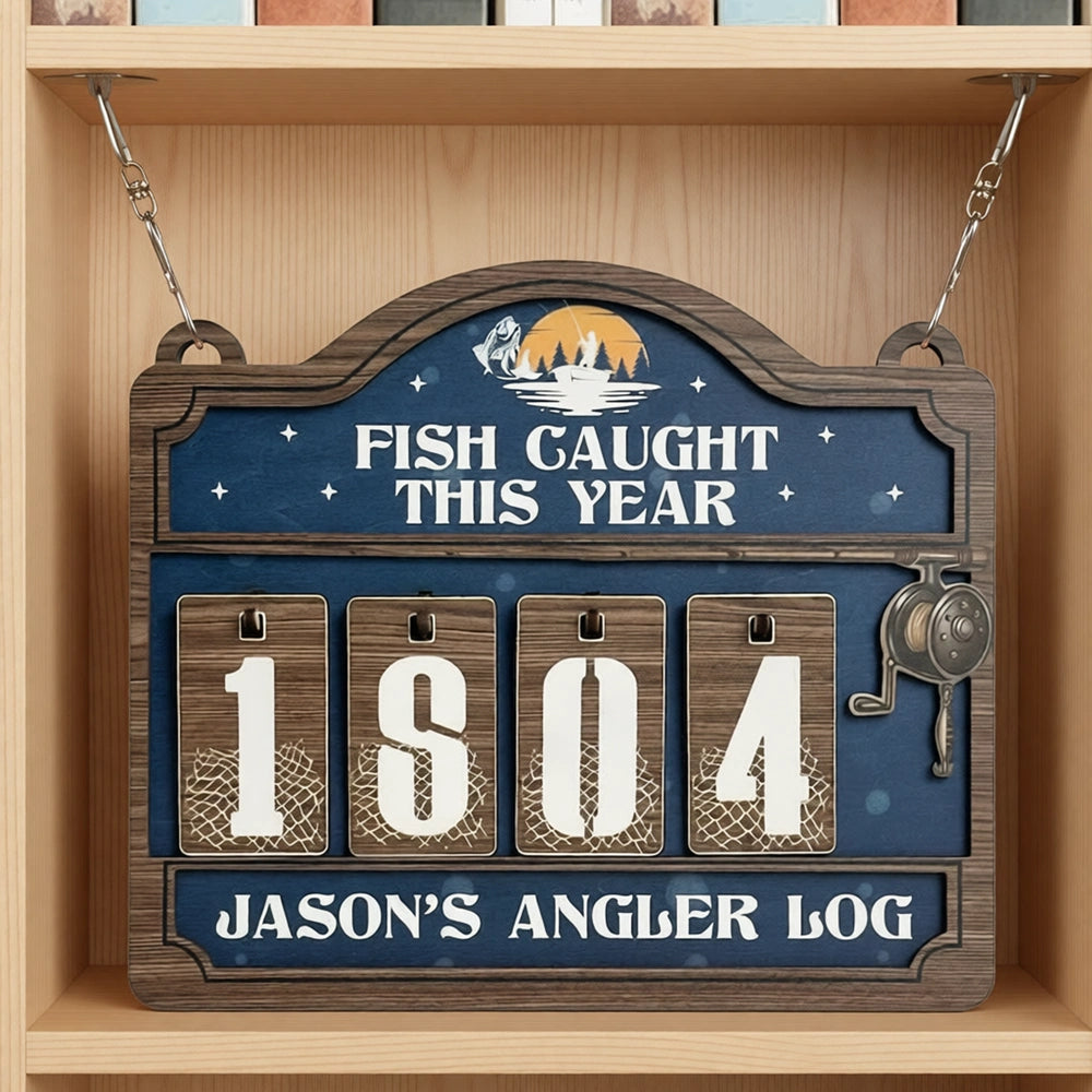 Customizable Wooden Fishing Log Sign for Anglers - Perfect Gift for Fishing Enthusiasts Sign MagicInPrints