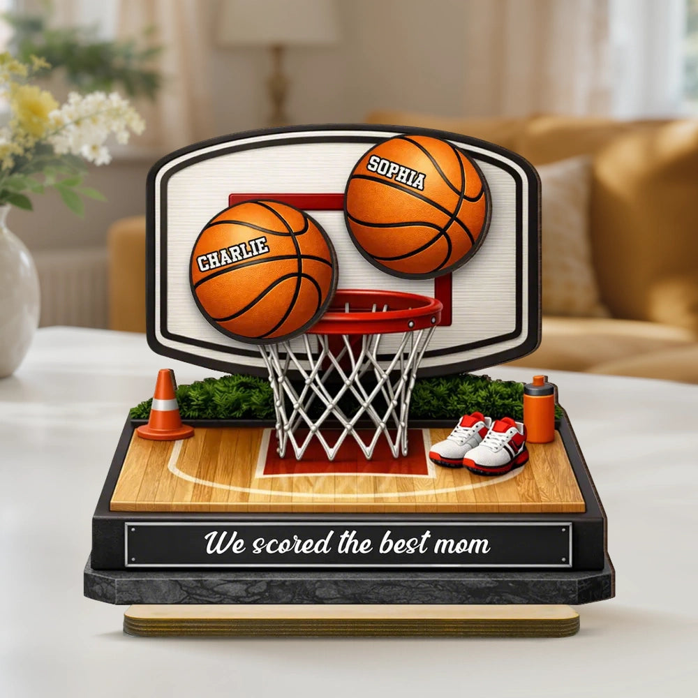 Personalized Basketball Mom Display with Custom Names - Perfect Gift for Mother's Day Plaque MagicInPrints