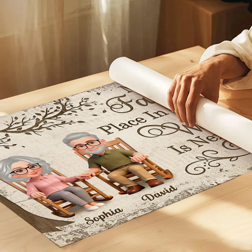 Personalized Couple Cartoon Canvas for Grandparents - Sentimental Home Decor Gift Poster or Canvas MagicInPrints