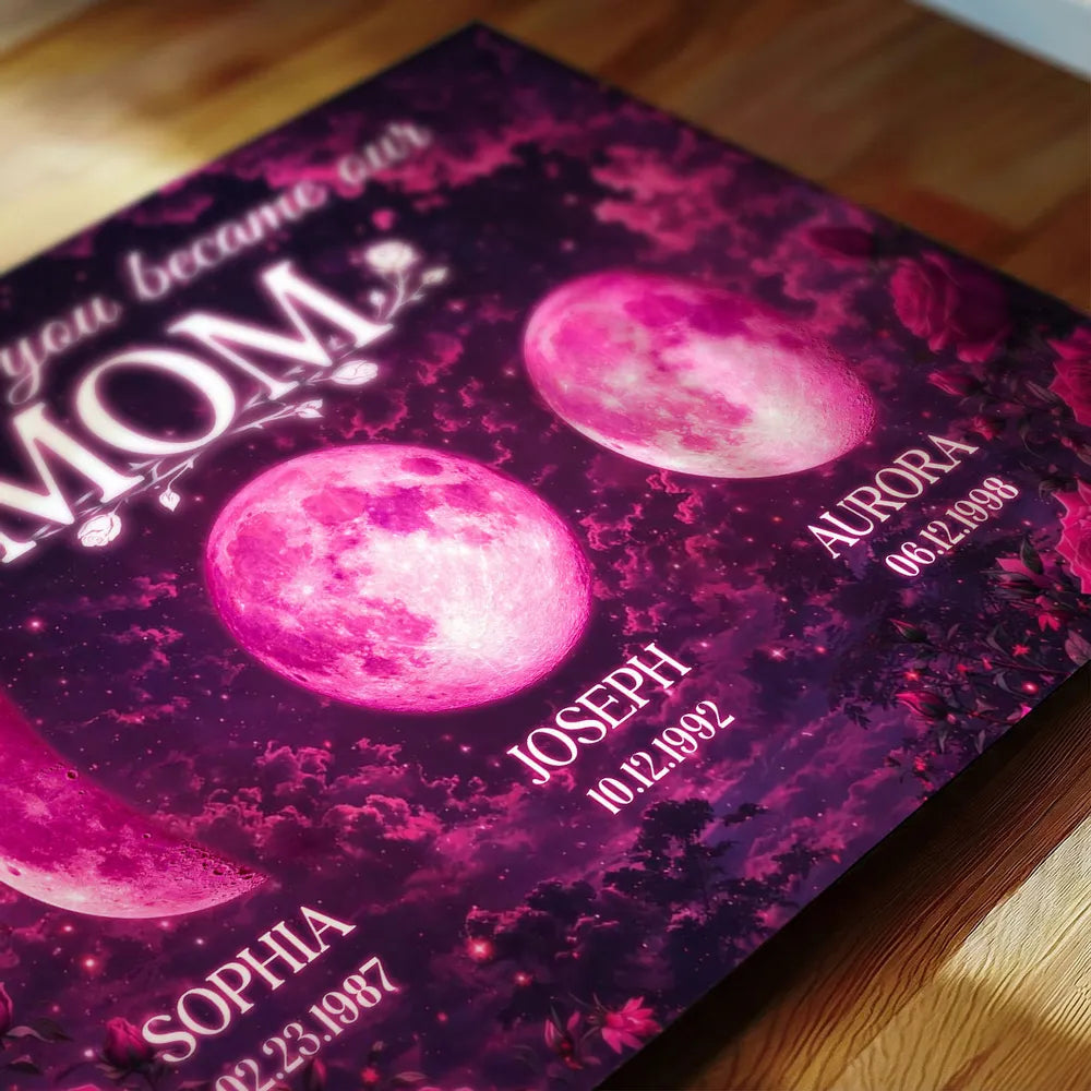 Personalized Moon Phase Art for Mom - Sentimental Mother's Day Gift Poster or Canvas MagicInPrints