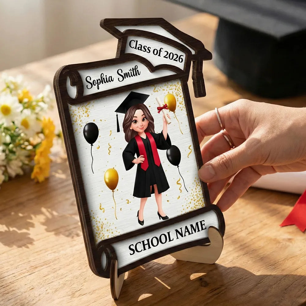 Personalized Graduation Plaque for Class of 2026 - Custom School Name Gift Plaque MagicInPrints