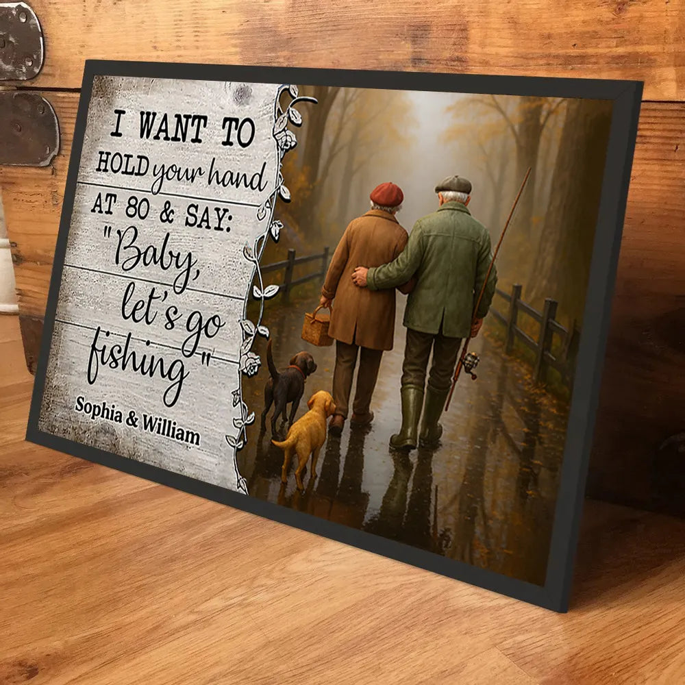 Personalized Couple Fishing Canvas Art for Seniors - Sentimental Anniversary Gift Poster or Canvas MagicInPrints