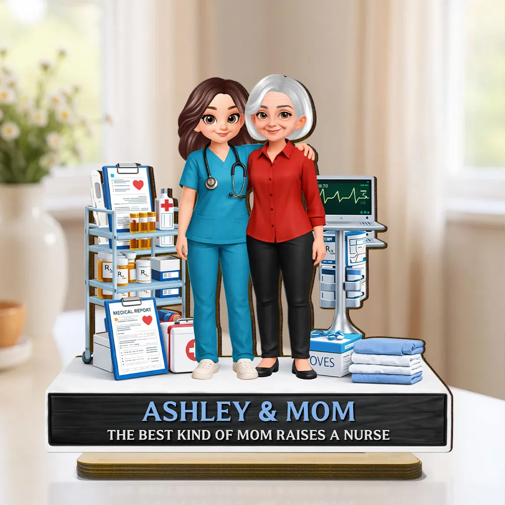 Personalized Nurse Figurine for Mom - Celebrating Healthcare Heroes Plaque MagicInPrints