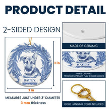 Load image into Gallery viewer, Personalized Blue Watercolor Dog Ornament Unique Pet Gift
