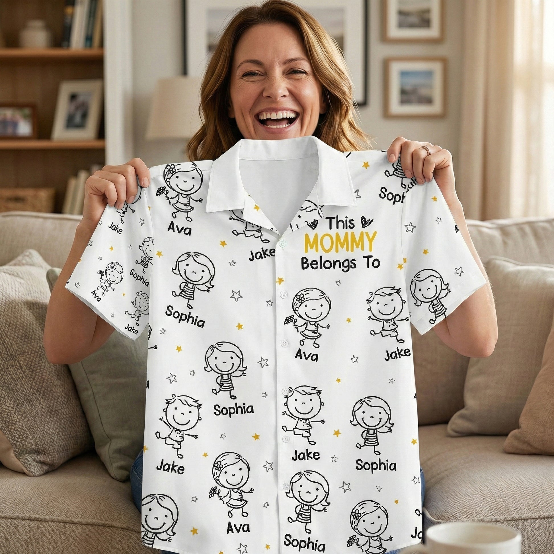 Personalized Women's Shirt for Moms - Custom Names and Cute Design Cloth MagicInPrints