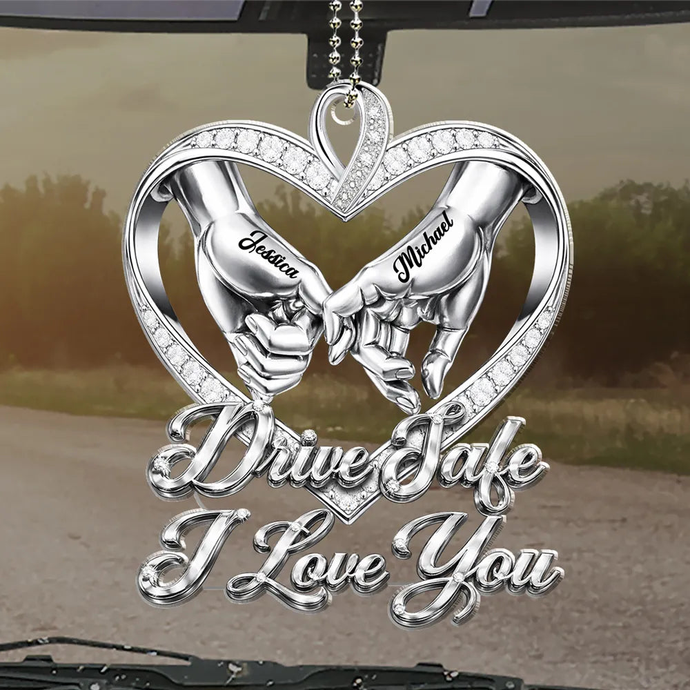 Personalized Car Hanging Ornament for Couples - Drive Safe I Love You Gift Car Hanger MagicInPrints
