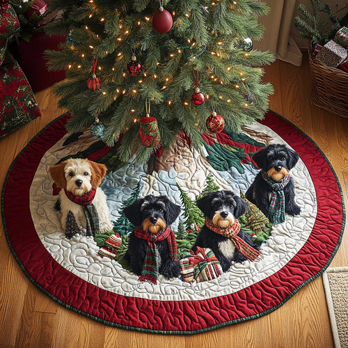 Celebrate the Joy of Christmas – Personalized Quilted Christmas Tree Skirt – Gift for Dog Lovers Quilted Tree Skirt MagicInPrints