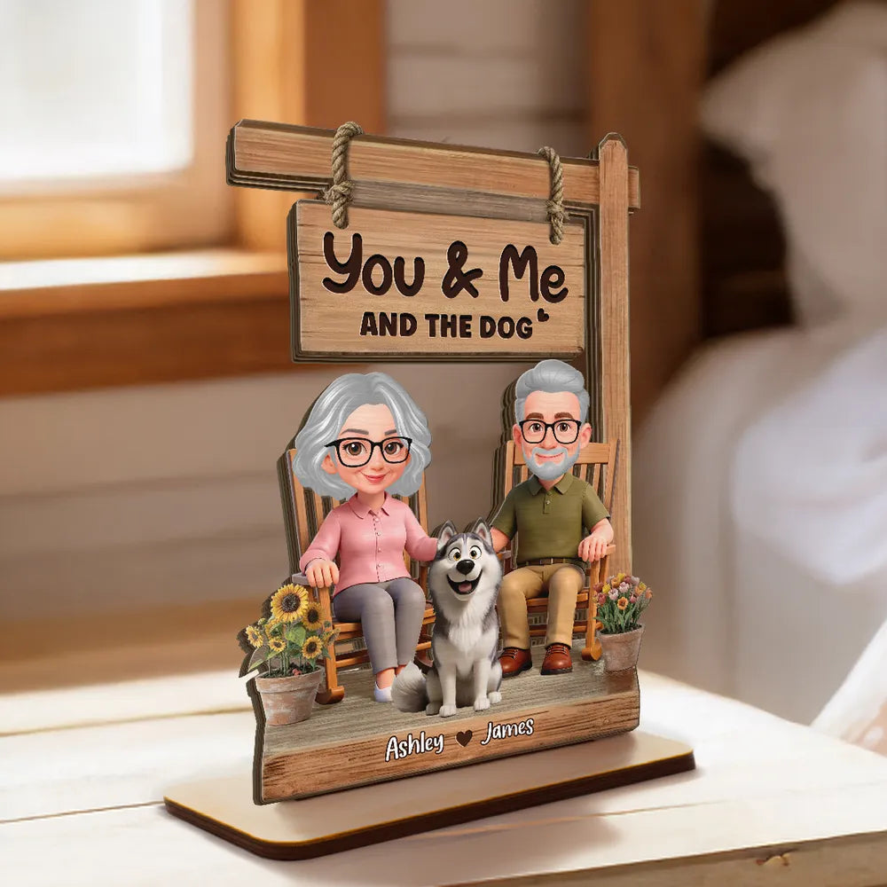 Personalized Wooden Figurine for Dog Lovers - Anniversary Gift for Couples Plaque MagicInPrints