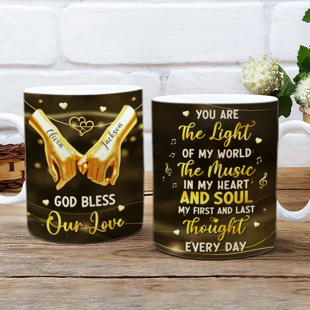 Personalized Romantic Couples Mugs - God Bless Our Love - Anniversary Gift Cup MagicInPrints