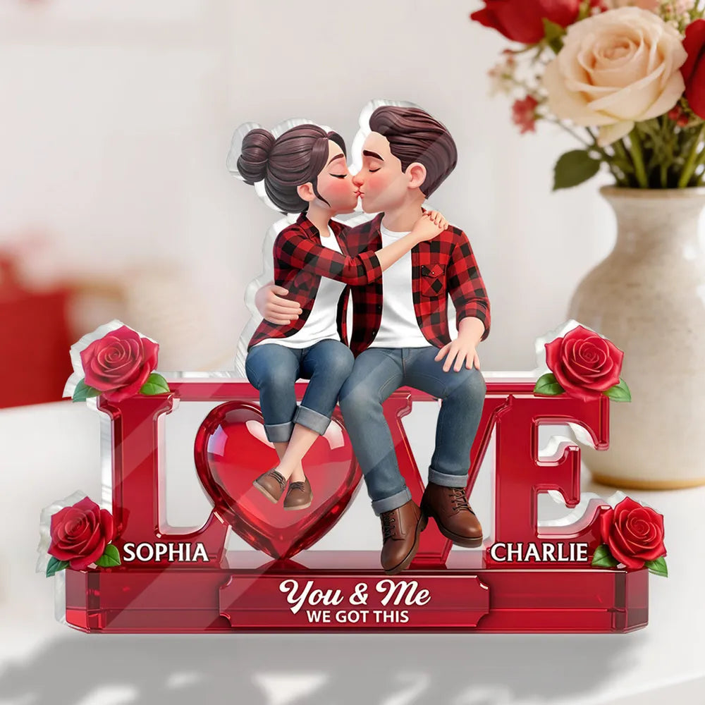 Personalized Couple Figurine Romantic Decor Gift - Anniversary or Valentine's Day Plaque MagicInPrints