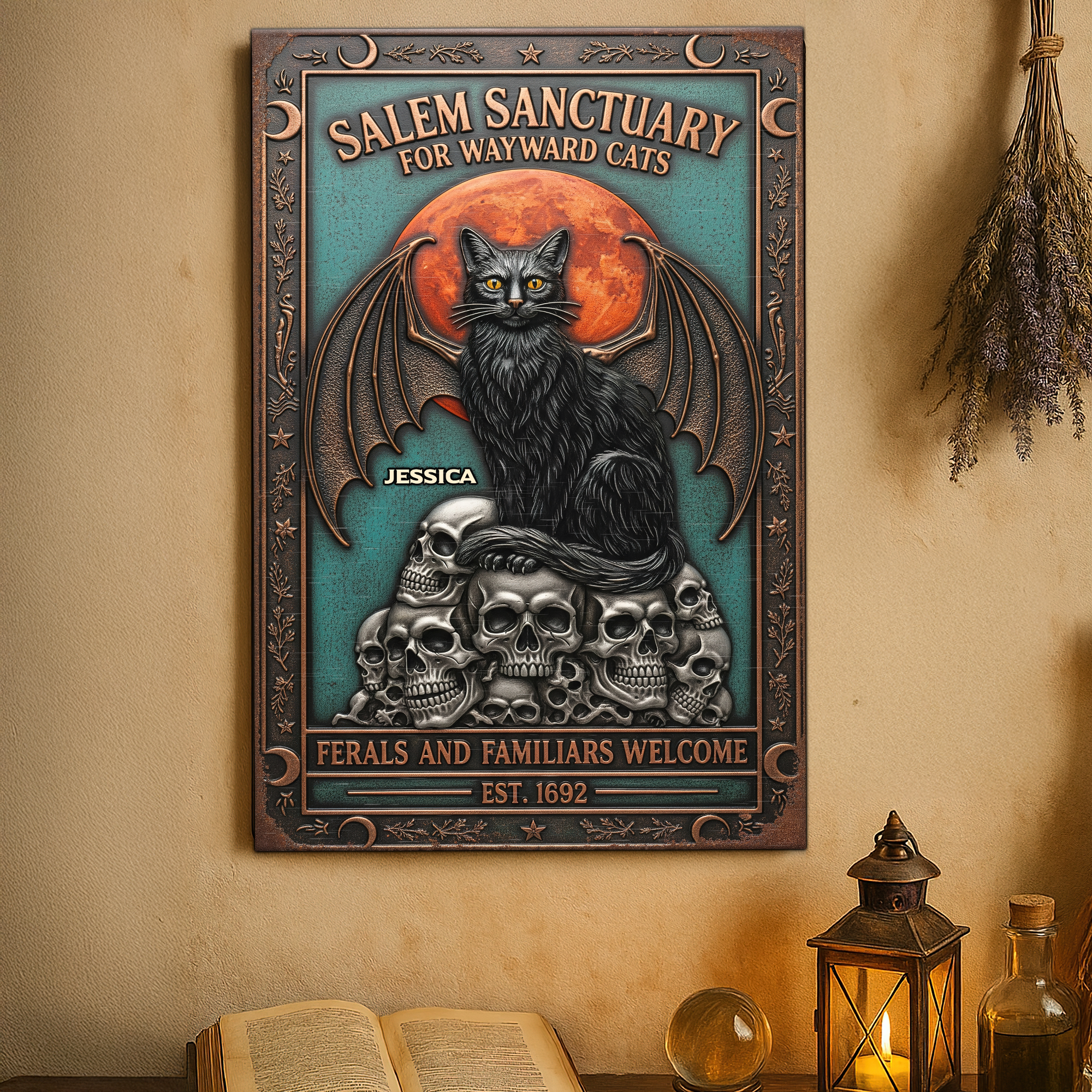 Witch Sanctuary Personalized Metal Sign - Unique Gifts for Cat Lovers Metal Signs MagicInPrints