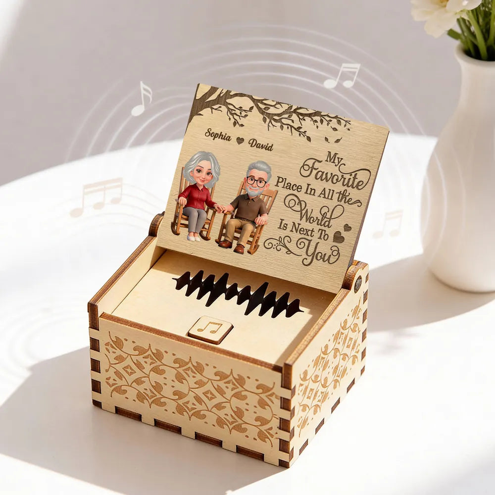 Personalized Wooden Music Box for Couples with Engraved Message - Anniversary Gift Plaque MagicInPrints