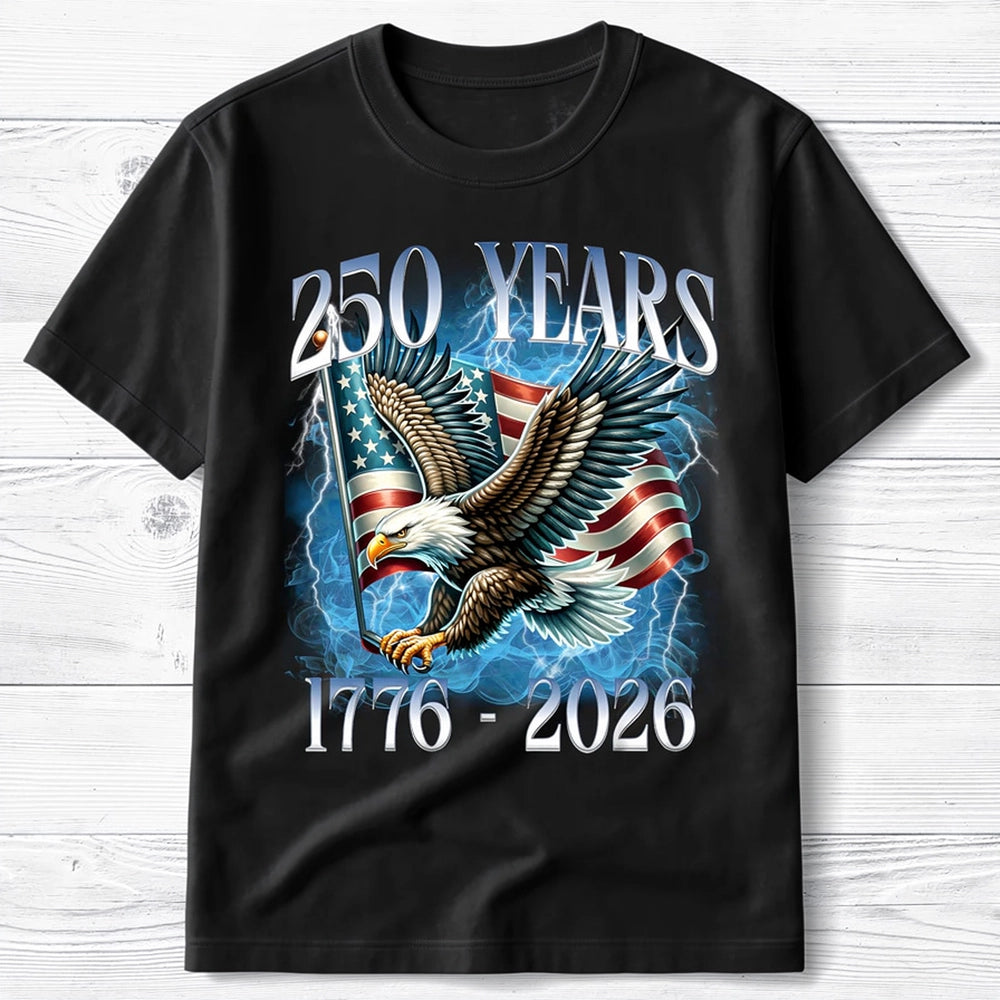 Custom American Eagle T-Shirt for Patriotic Celebrations - 250th Anniversary 1776-2026 Cloth MagicInPrints
