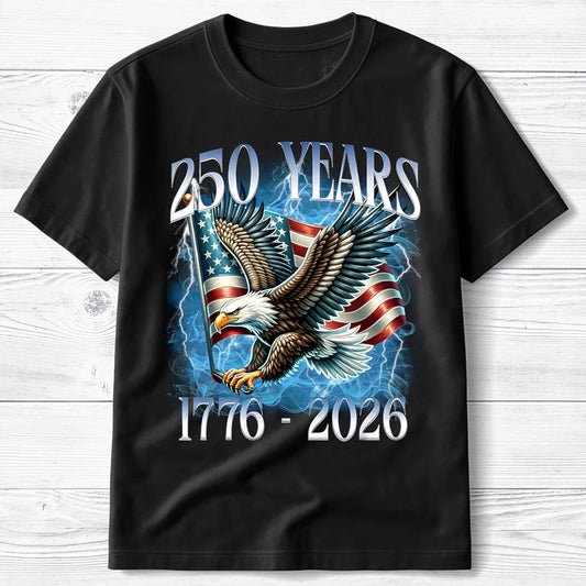 Custom American Eagle T-Shirt for Patriotic Celebrations - 250th Anniversary 1776-2026 Cloth MagicInPrints