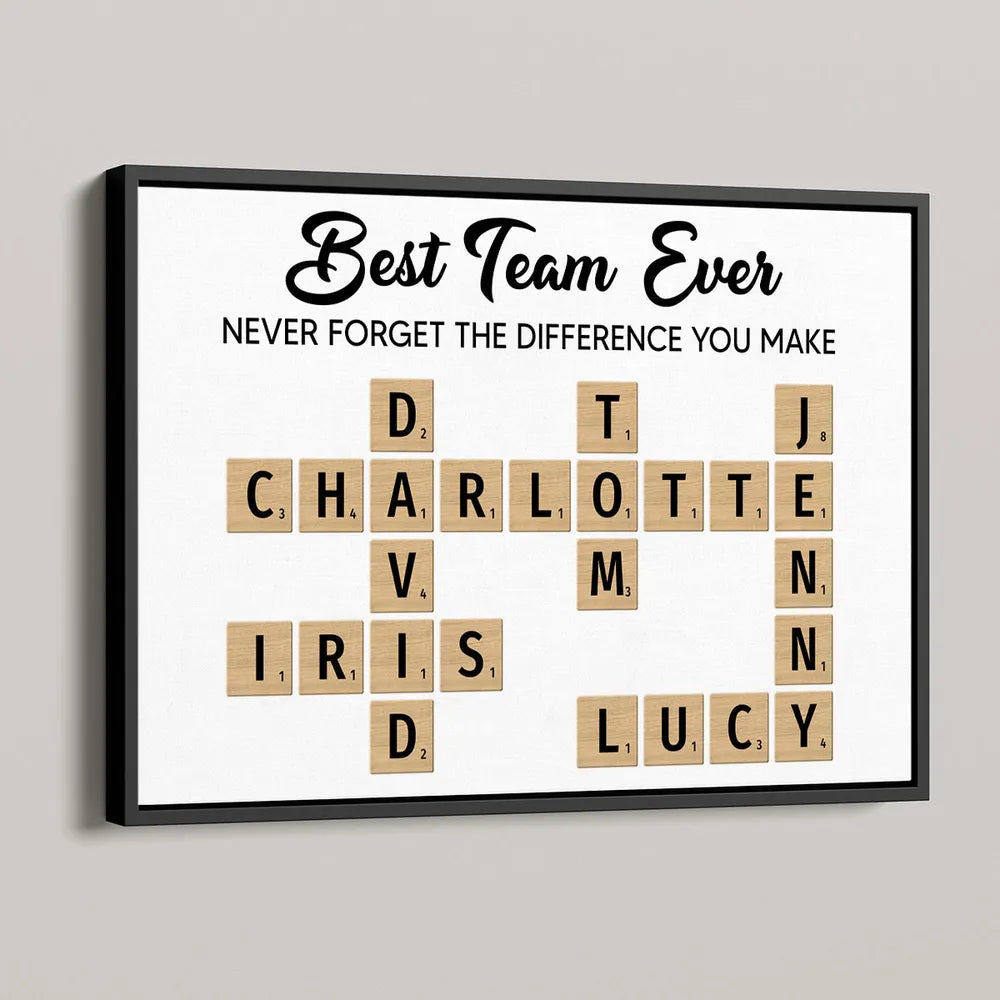 Personalized Team Appreciation Crossword Wall Art - Office Gift Poster or Canvas MagicInPrints