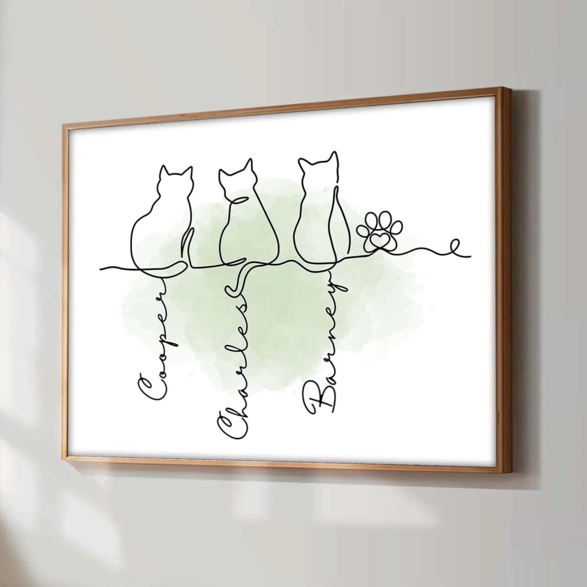 Personalized Cat Line Art Canvas for Pet Lovers - Home Decor Gift Poster or Canvas MagicInPrints