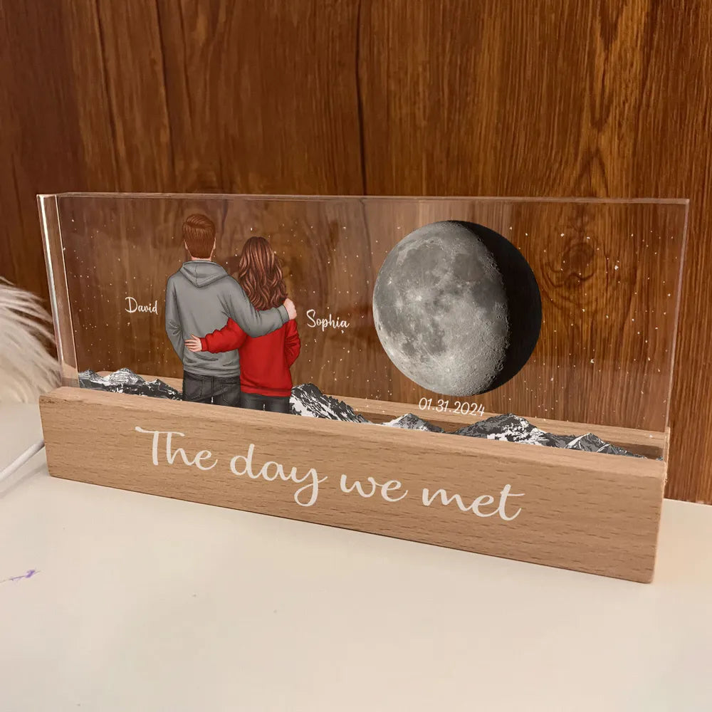 Personalized Moon Lamp Couples Gift with Custom Names - Anniversary Keepsake Plaque MagicInPrints