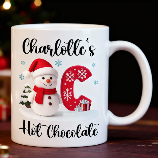 Personalized Christmas Mug for Kids with Snowman Design - Holiday Hot Chocolate Gift Cup MagicInPrints