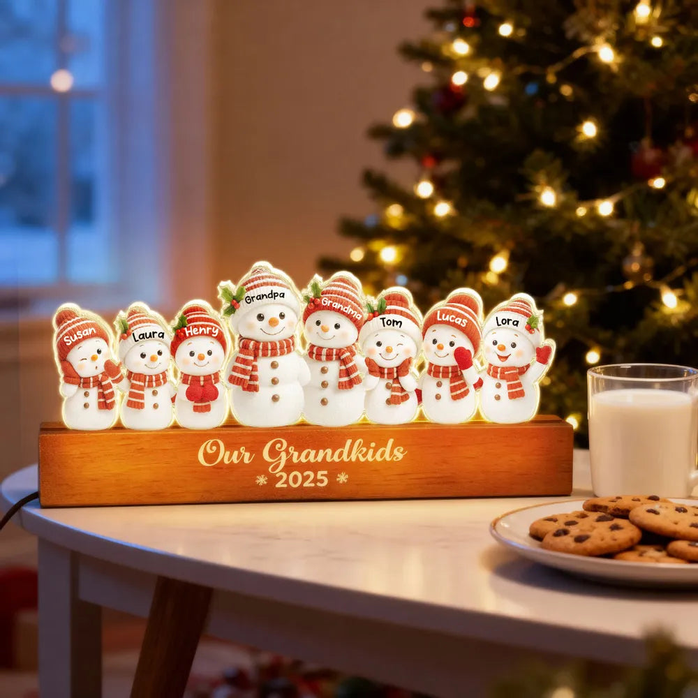 Personalized Snowman Family Christmas Decoration for Grandparents - Holiday Keepsake 2025 Plaque MagicInPrints