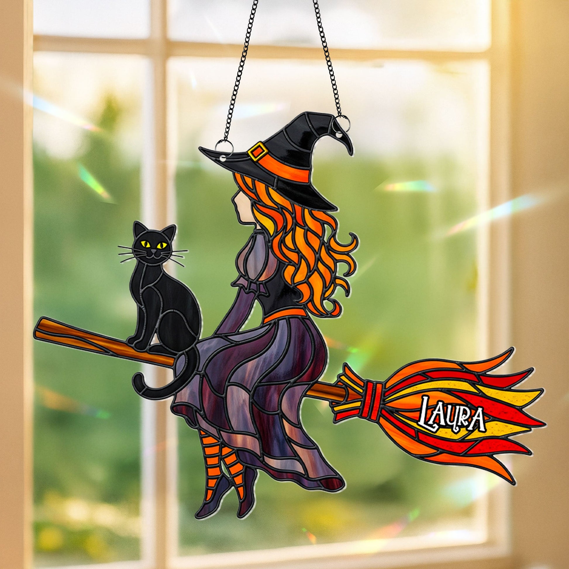 Witch Suncatcher - Personalized Gifts For Witch Fans Ornament MagicInPrints