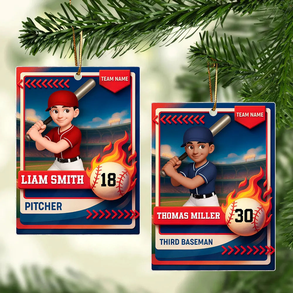 Personalized Baseball Ornament for Kids - Custom Sports Gift Ornament MagicInPrints
