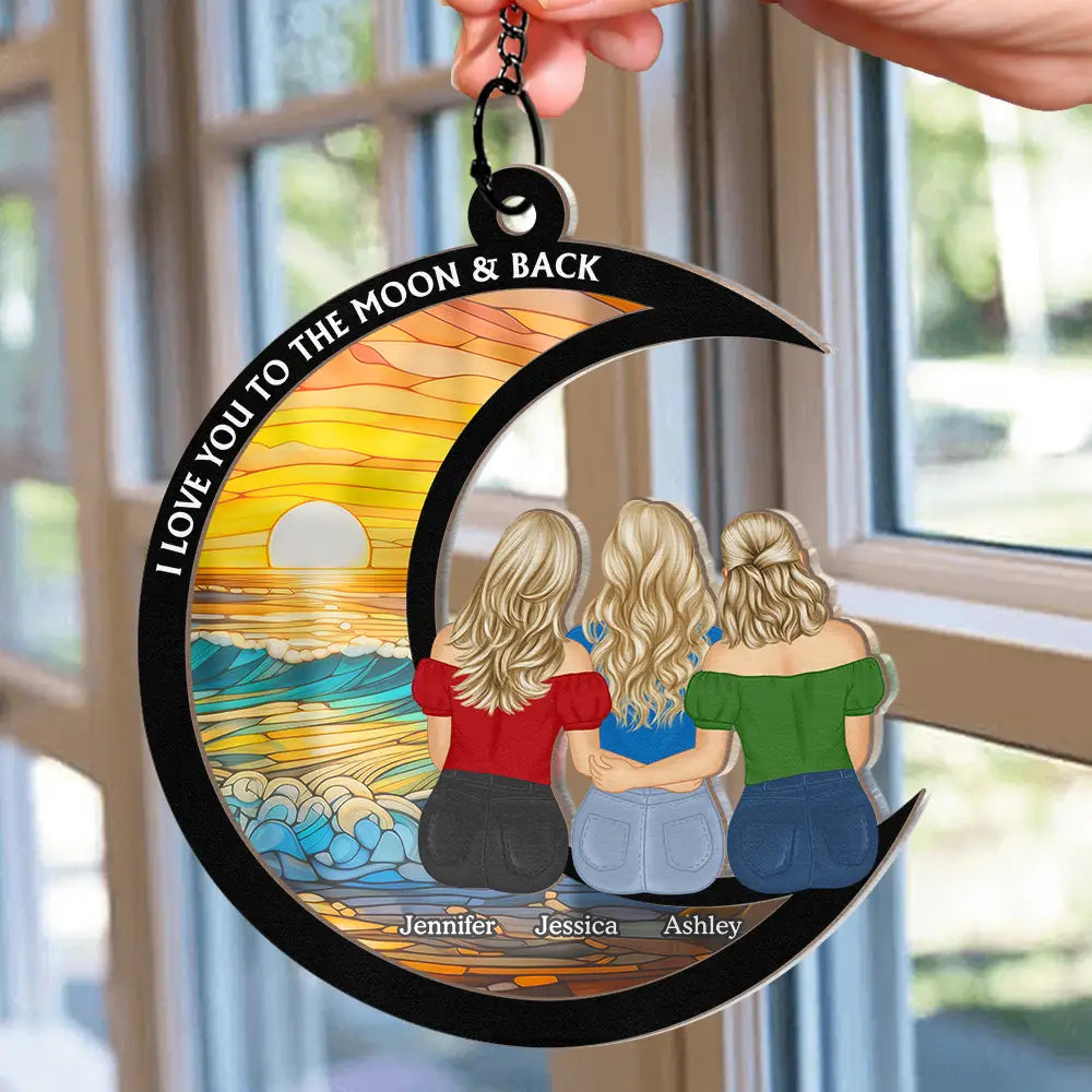 Sisters Are Like Stars – Personalized Window Hanging Suncatcher Ornament – Gift for Besties Window Hanging Suncatcher MagicInPrints