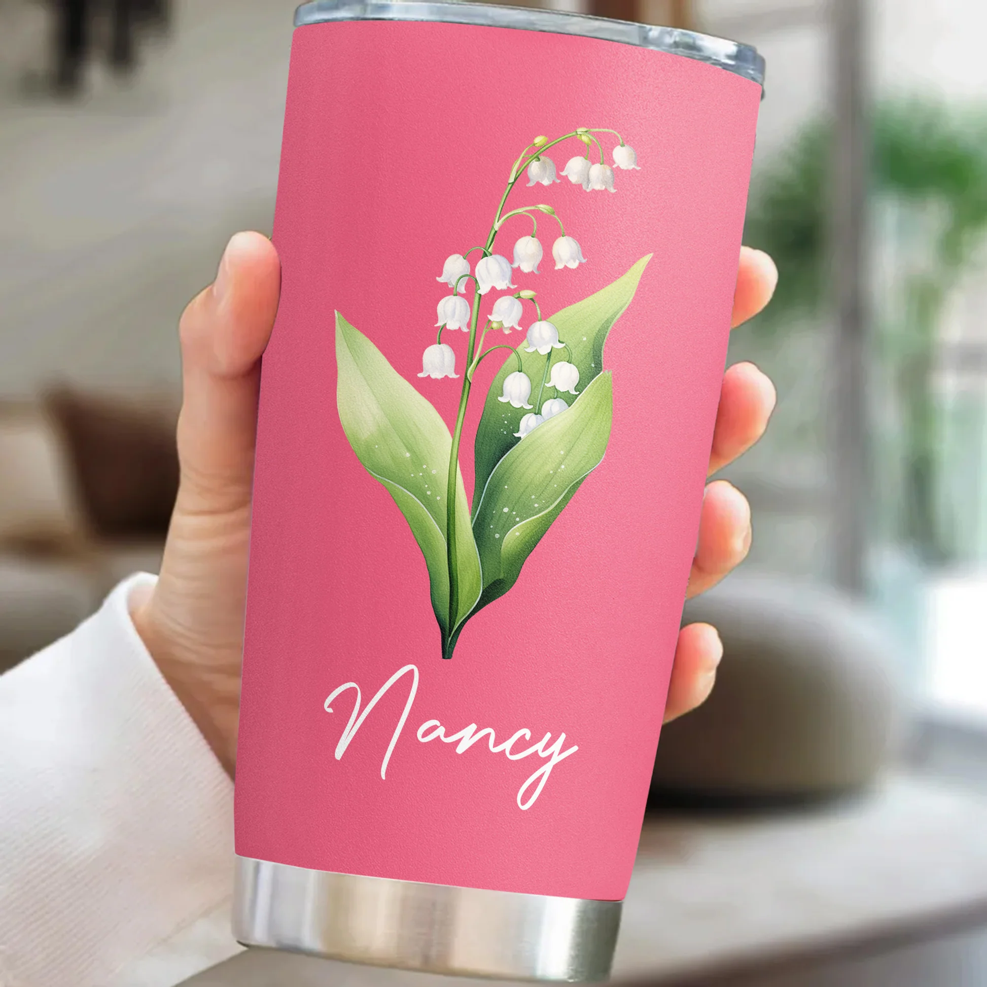 Personalized Floral Tumbler for Women - Custom Name Insulated Cup Cup MagicInPrints