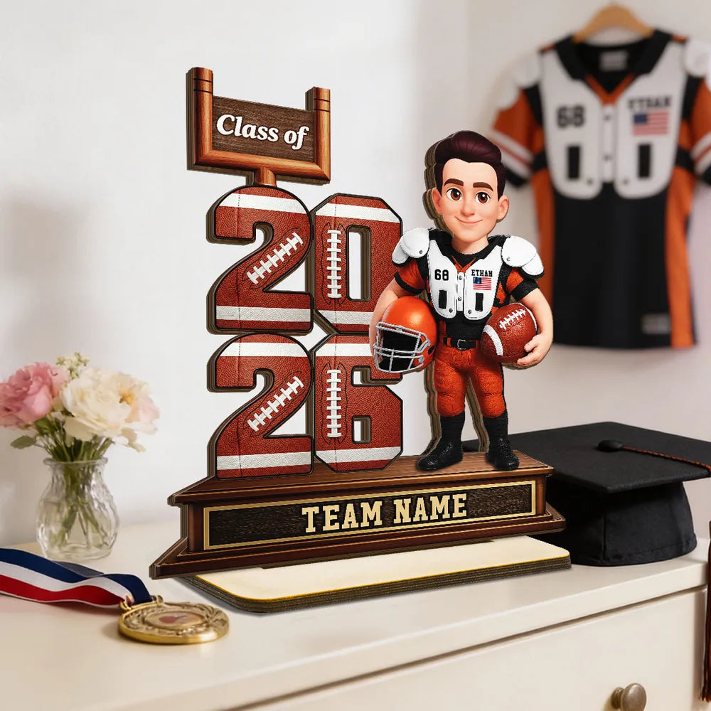 Custom Football Graduation Plaque for Class of 2026 - Personalized Team Gift Plaque MagicInPrints