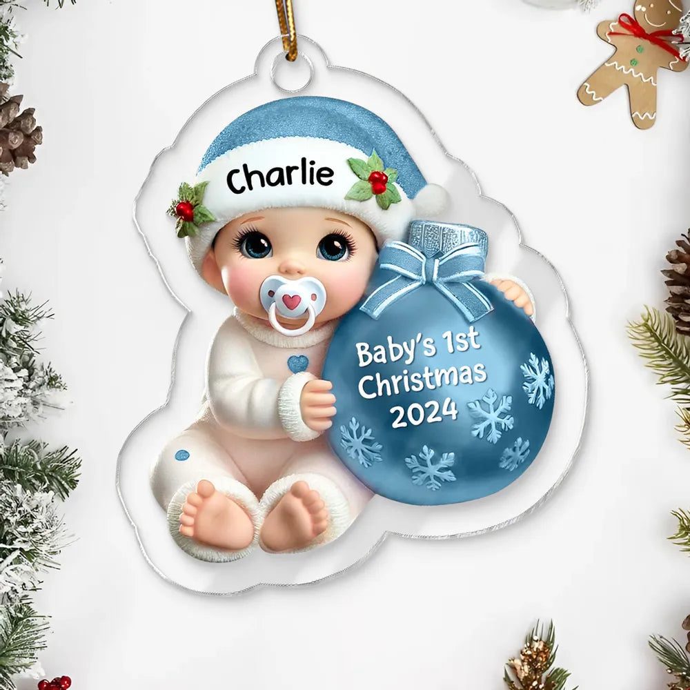 Personalized Baby's First Christmas Ornament 2024 - Custom Name Keepsake Ornament MagicInPrints