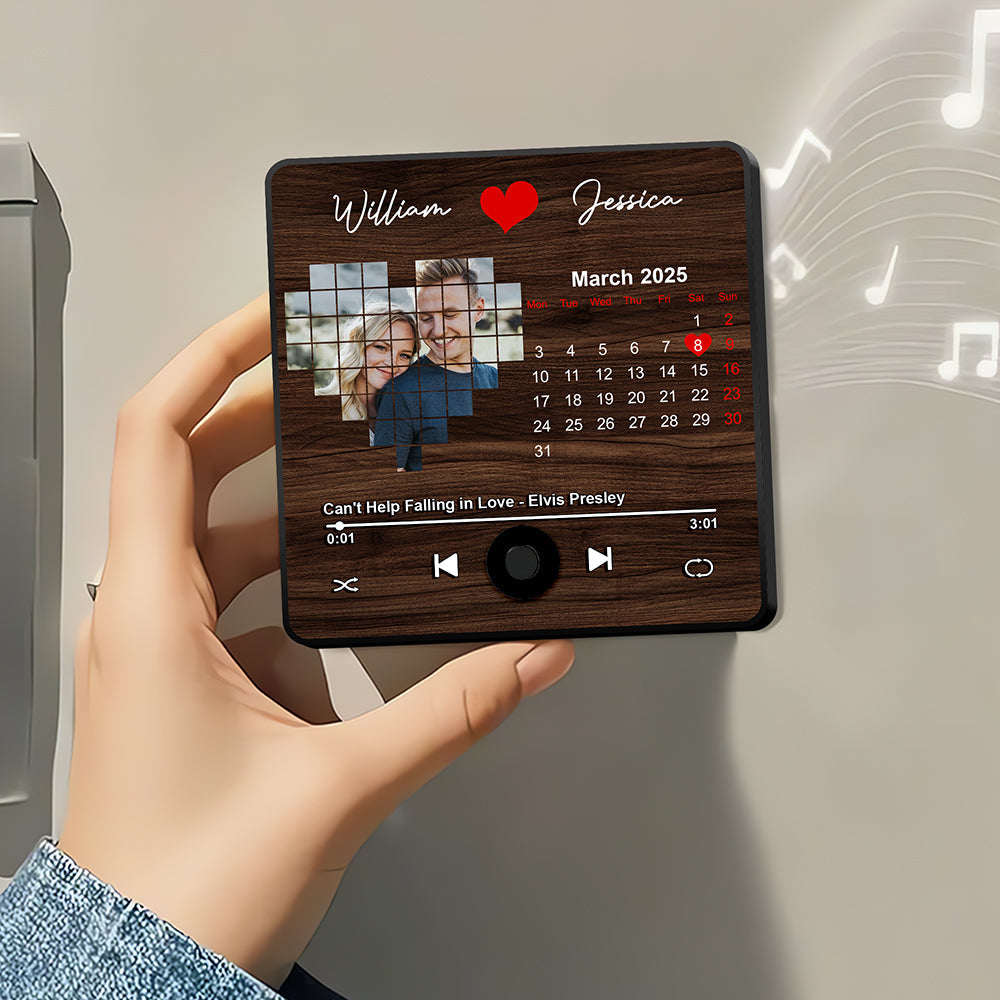 Custom Couples Fridge Magnet - Photo & Music Gift for Valentine’s Day and Special Occasions Fridge Magnet PopCulturePrints