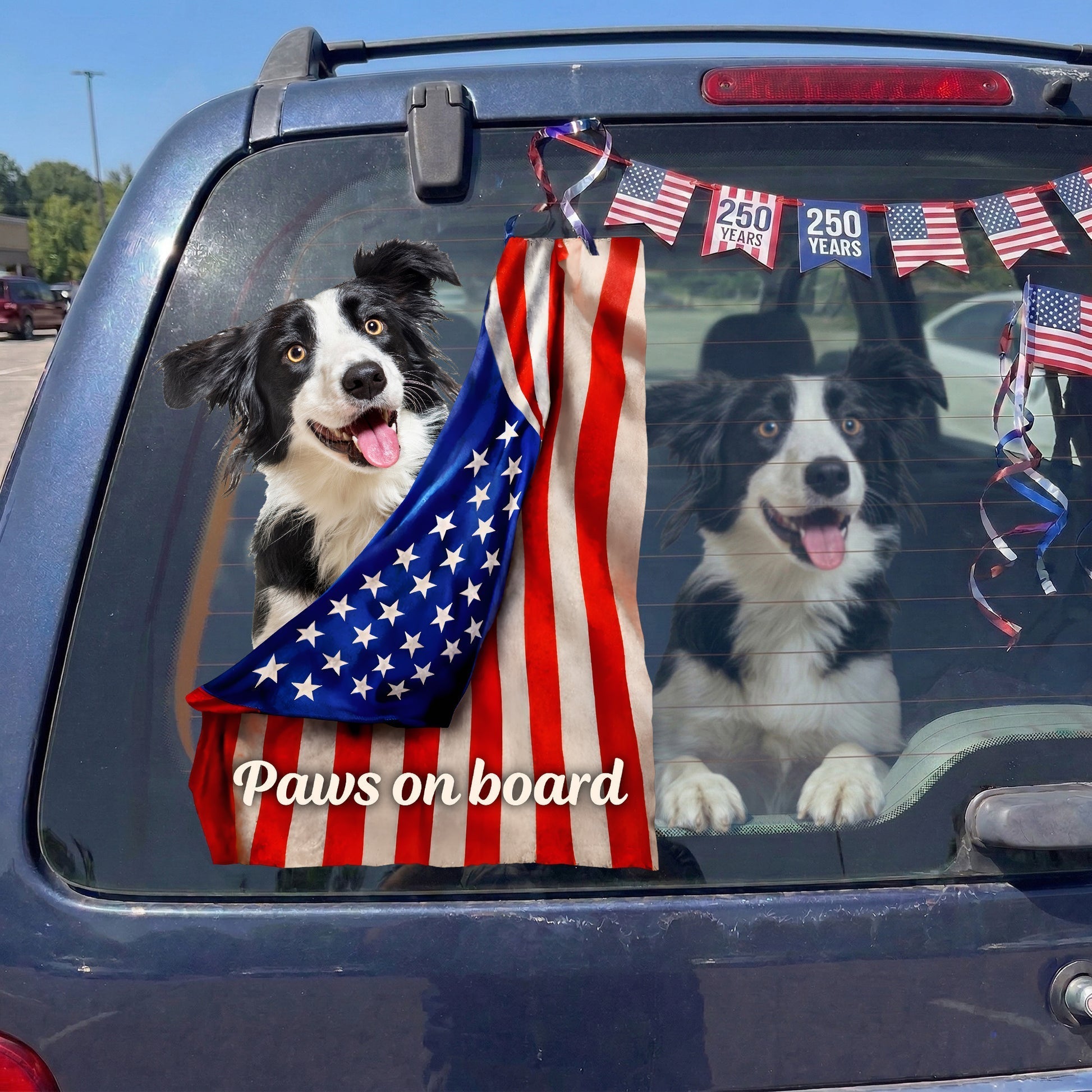 Patriotic Dog Car Decal for Pet Lovers - USA Flag Decoration Sticker MagicInPrints
