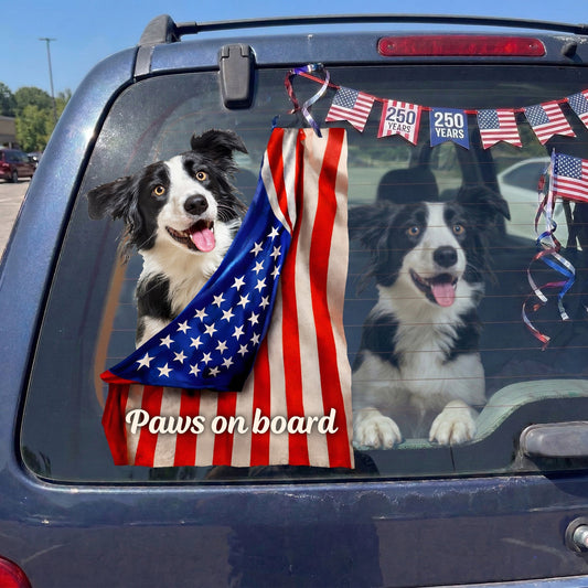 Patriotic Dog Car Decal for Pet Lovers - USA Flag Decoration Sticker MagicInPrints