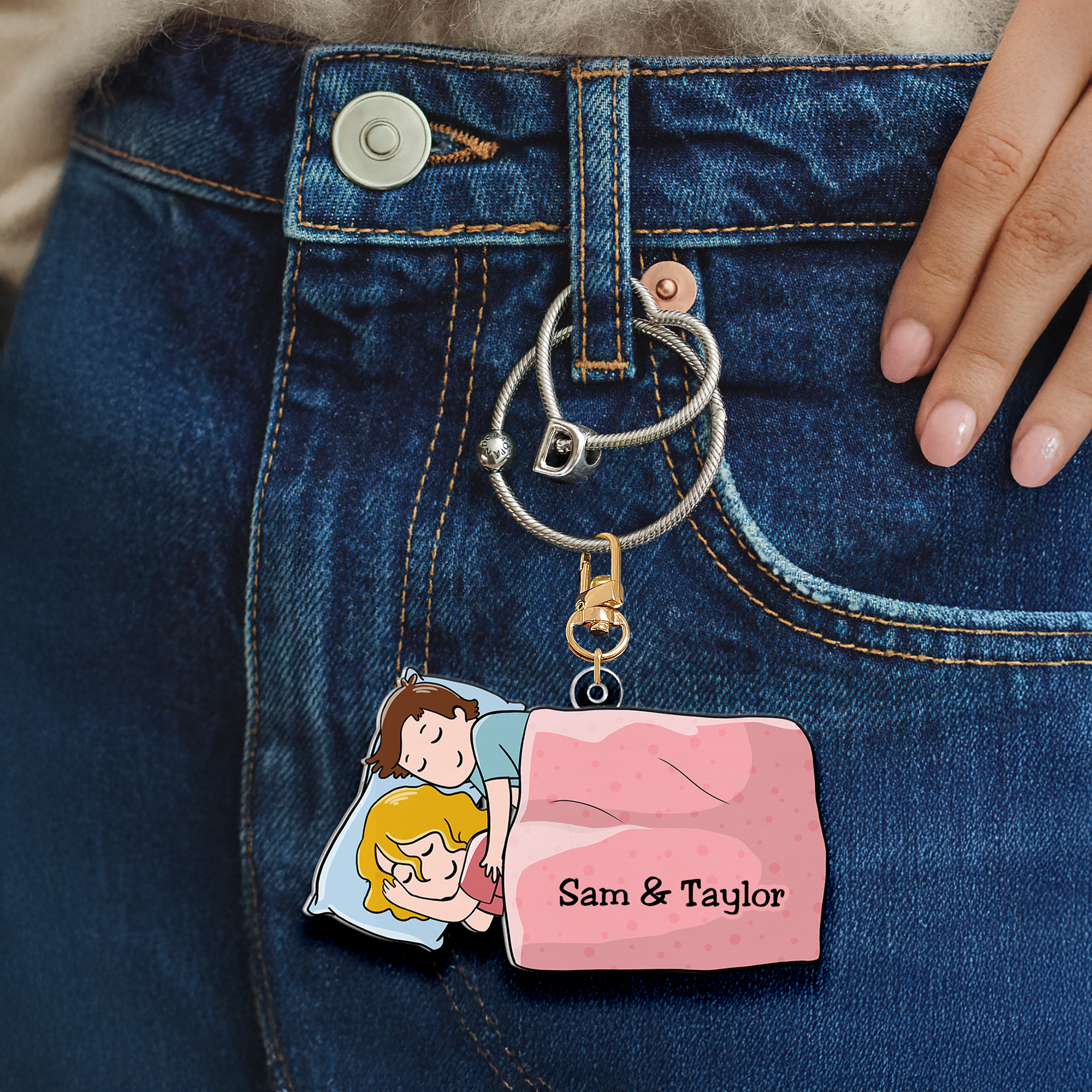 Cute Personalized Couples Keychain - Customizable Valentine's Day Gifts Keychains PopCulturePrints