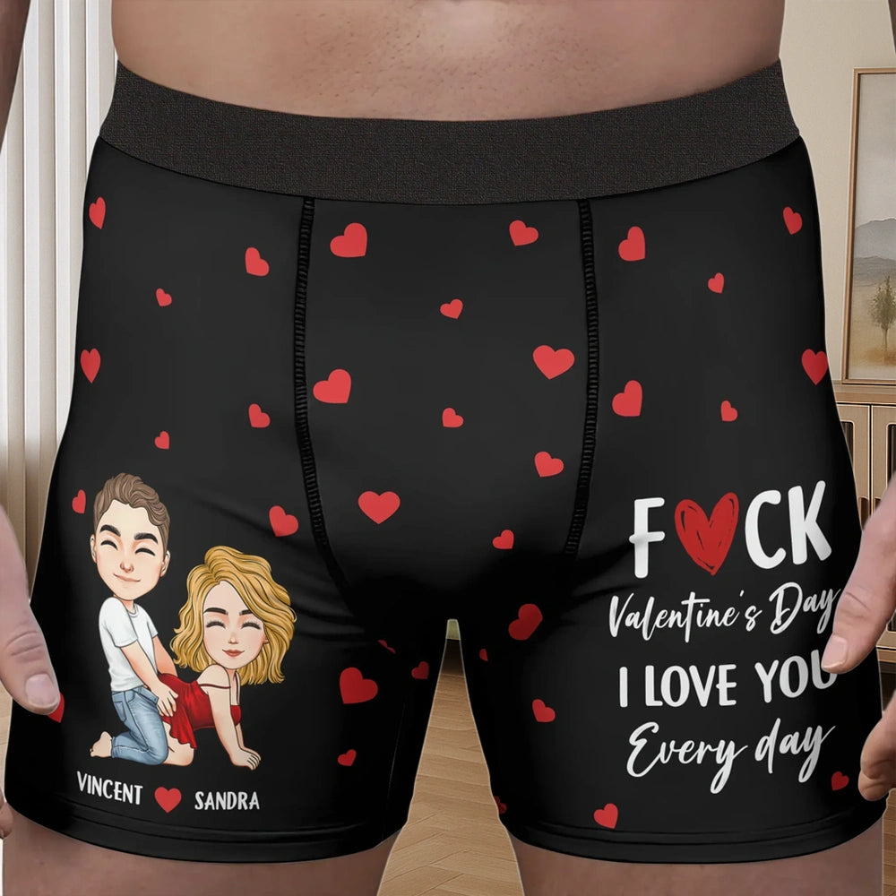 Personalized Boxer Briefs for Couples with Custom Cartoon Design - Valentine's Day Gift Underwear MagicInPrints
