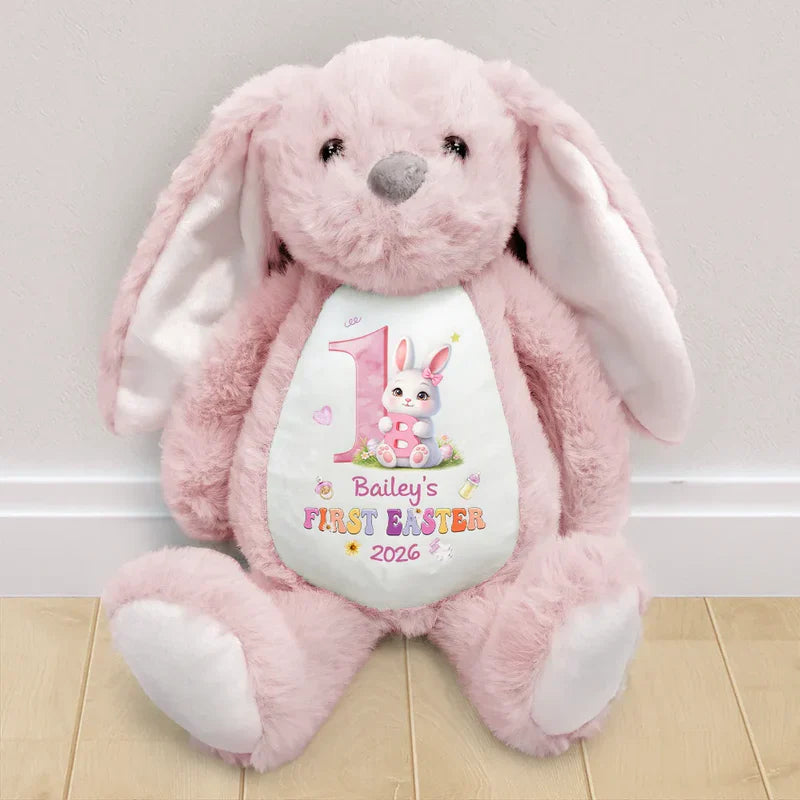 Personalized Plush Bunny Toy for Baby's First Easter - Soft and Cuddly Gift Plaything MagicInPrints