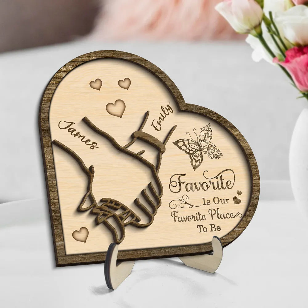Personalized Wooden Heart Plaque for Couples - Romantic Home Decor Gift Plaque MagicInPrints