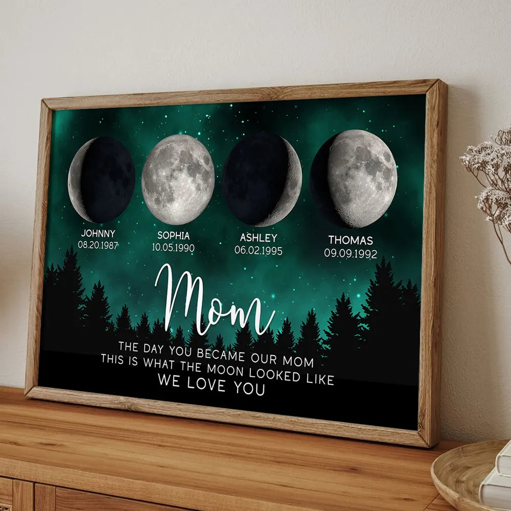 Personalized Moon Phase Canvas for Dad - Special Dates Gift Poster or Canvas MagicInPrints