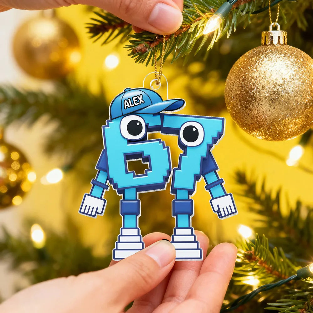 Personalized Cartoon Number Ornament for Kids - Fun Holiday Decoration Ornament MagicInPrints