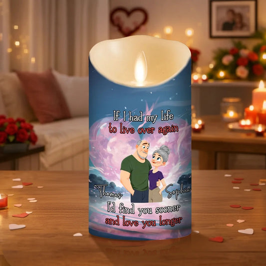 Personalized LED Candle for Couples with Romantic Message - Perfect Anniversary Gift Lamp MagicInPrints