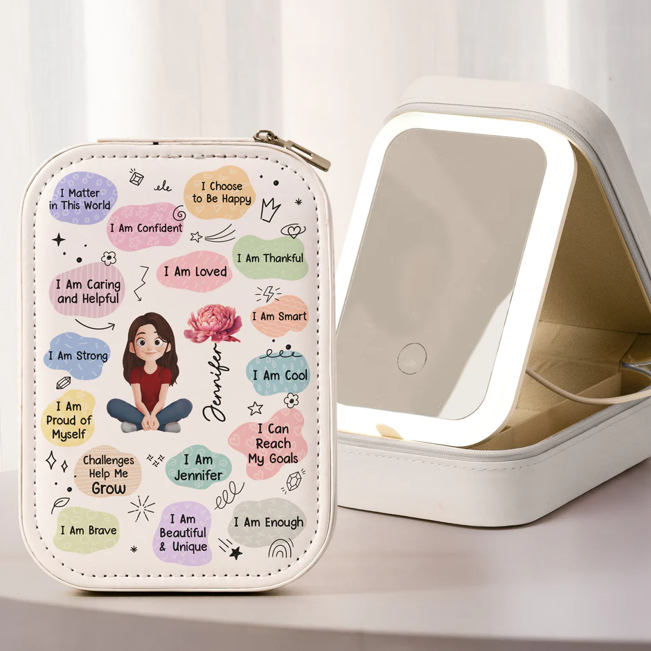 Personalized Vanity Mirror with Affirmations for Women - Inspirational Gift Beauty Tools MagicInPrints