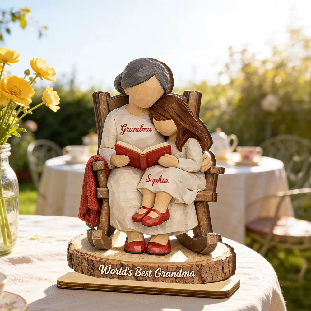 Personalized Grandma and Child Figurine for Family - Sentimental Keepsake Gift Plaque MagicInPrints
