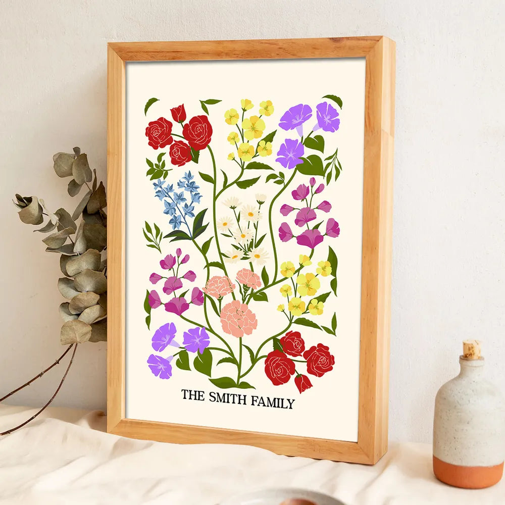 Floral Art Print for Sisters - Sentimental Home Decor Gift Poster or Canvas MagicInPrints