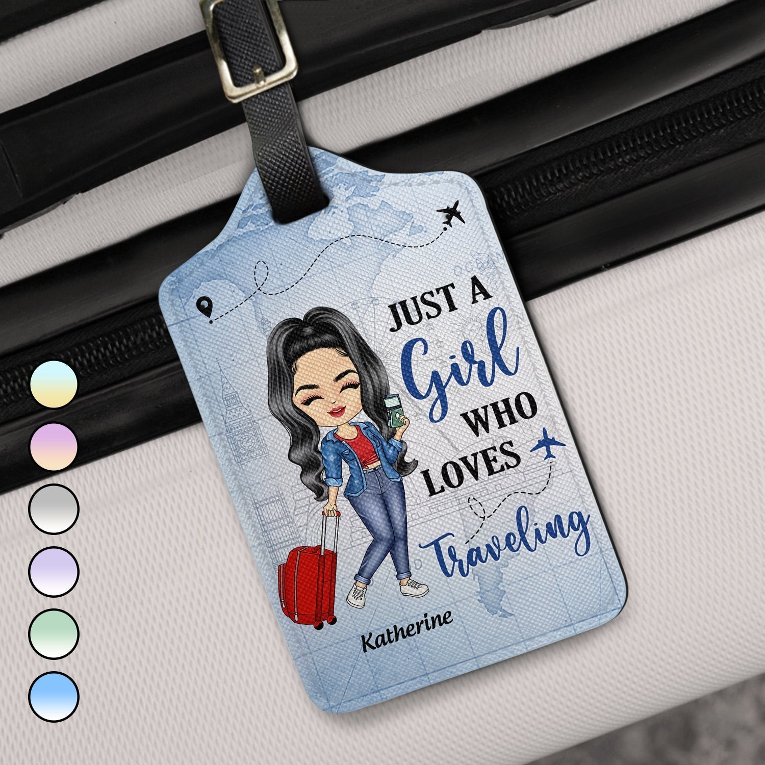 Personalized Girl's Travel Luggage Tag - Fun Travel Accessory for Women Travel Gear MagicInPrints