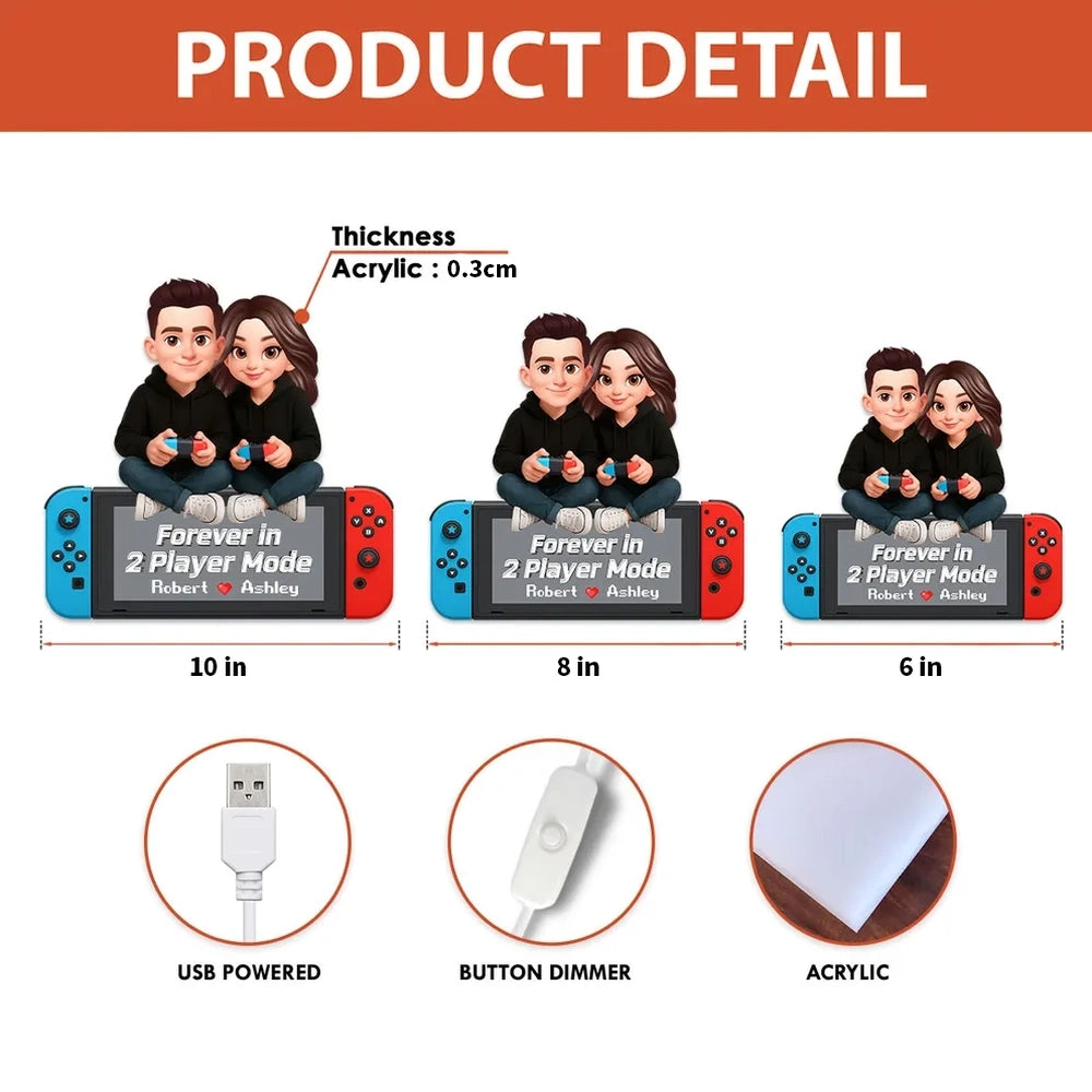 Custom Couple Gaming Figurine - Personalized Gamer Gift for Partners Plaque MagicInPrints