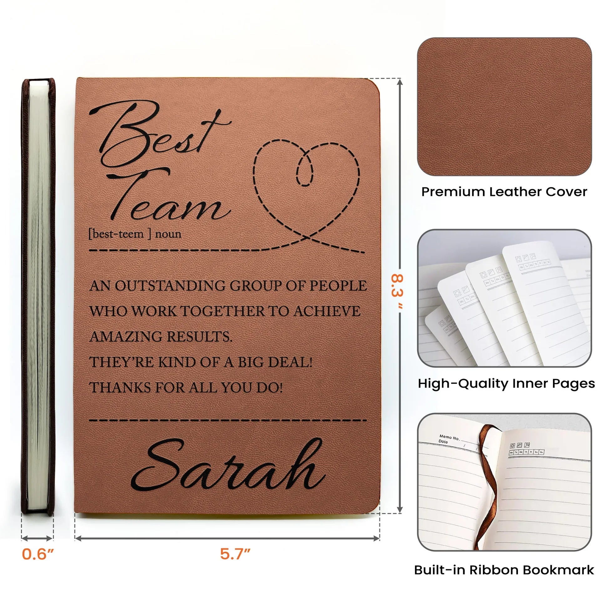 Personalized Leather Journal for Team Appreciation - Custom Gift for Coworkers Stationery MagicInPrints